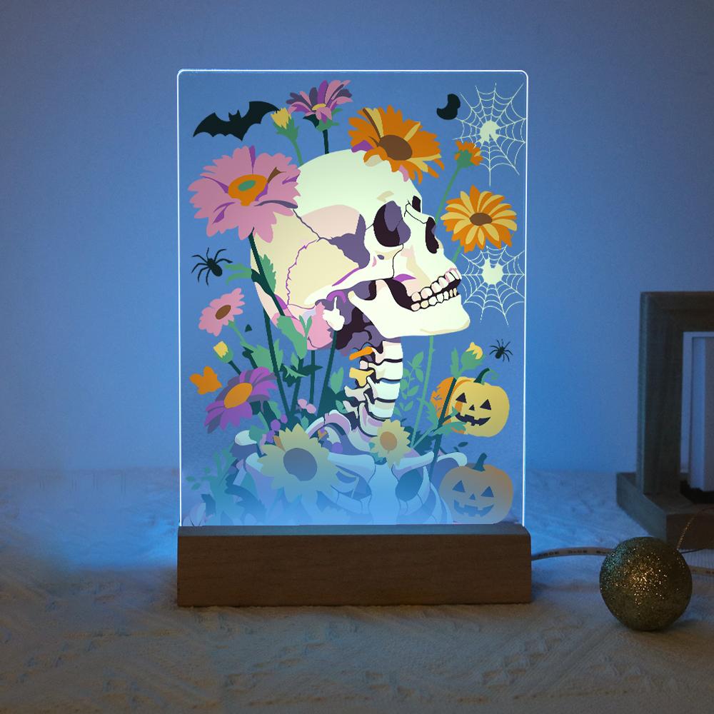 Lampe à peindre par numéro Crâne en Fleurs, vue 2, Maison Artsen