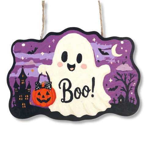 Pancarte à peindre par numéro Petit Fantôme Boo, Maison Artsen