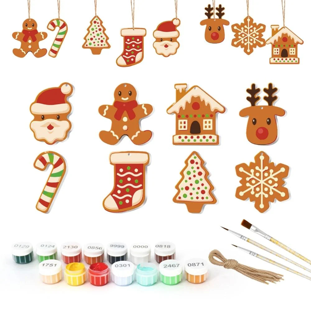 Peinture par numéro Noël Enchanté – détail toile – Maison Artsen