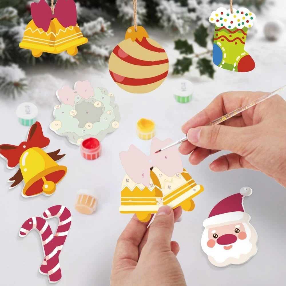 Peinture par numéro Charme d’Hiver – détail toile – Maison Artsen