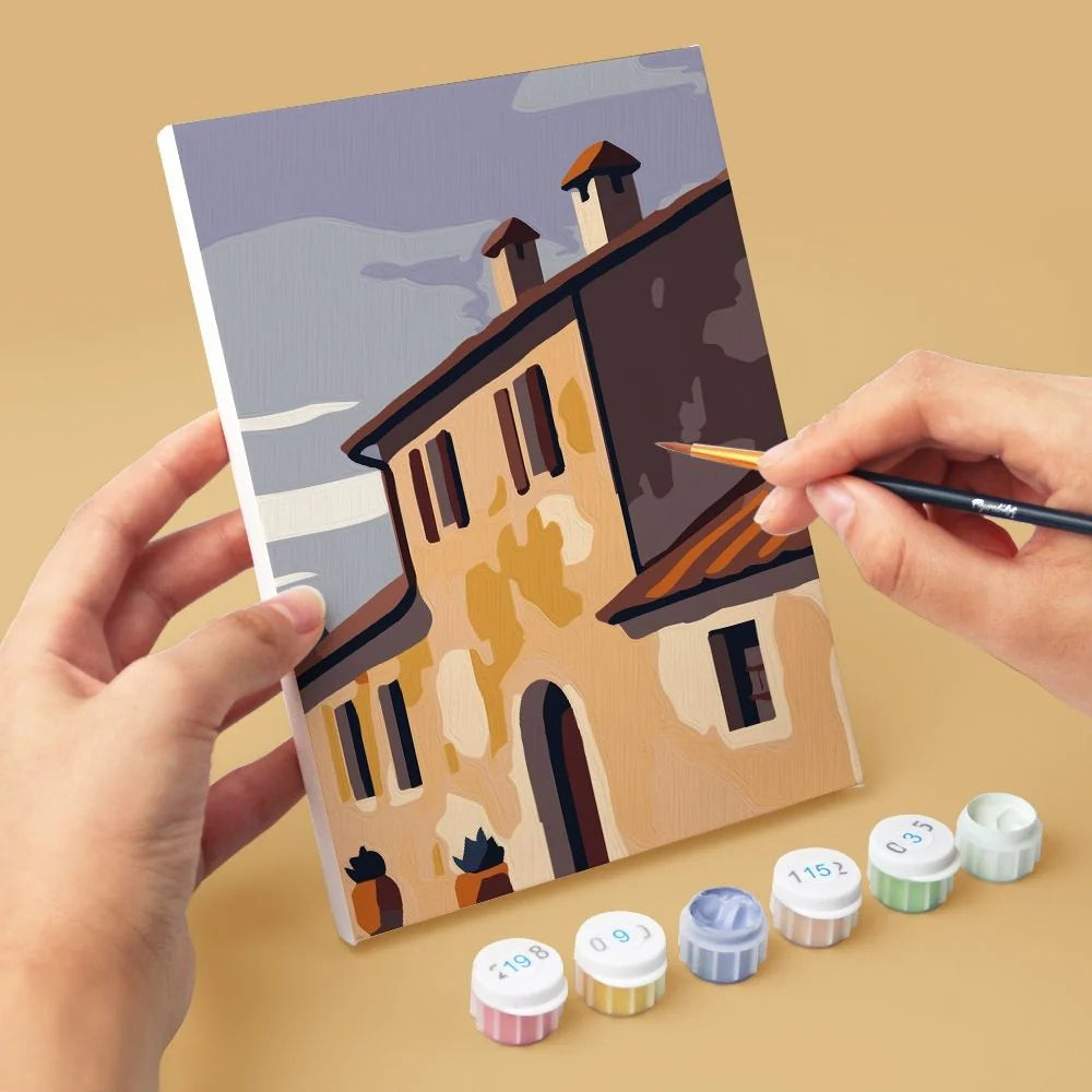 "Countryside Calm" Paint-by-Numbers Set, 6 Canvases
