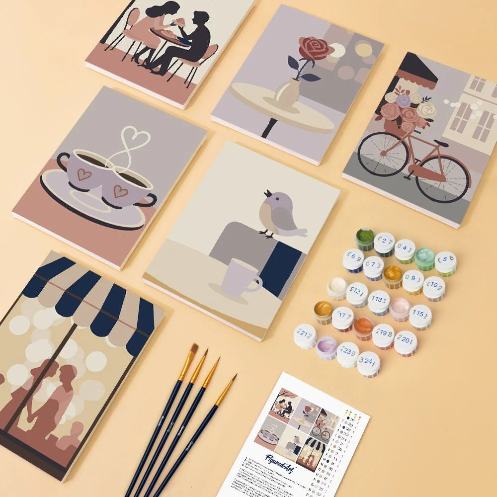 Peinture par numéro Douce Romance – détail toile – Maison Artsen