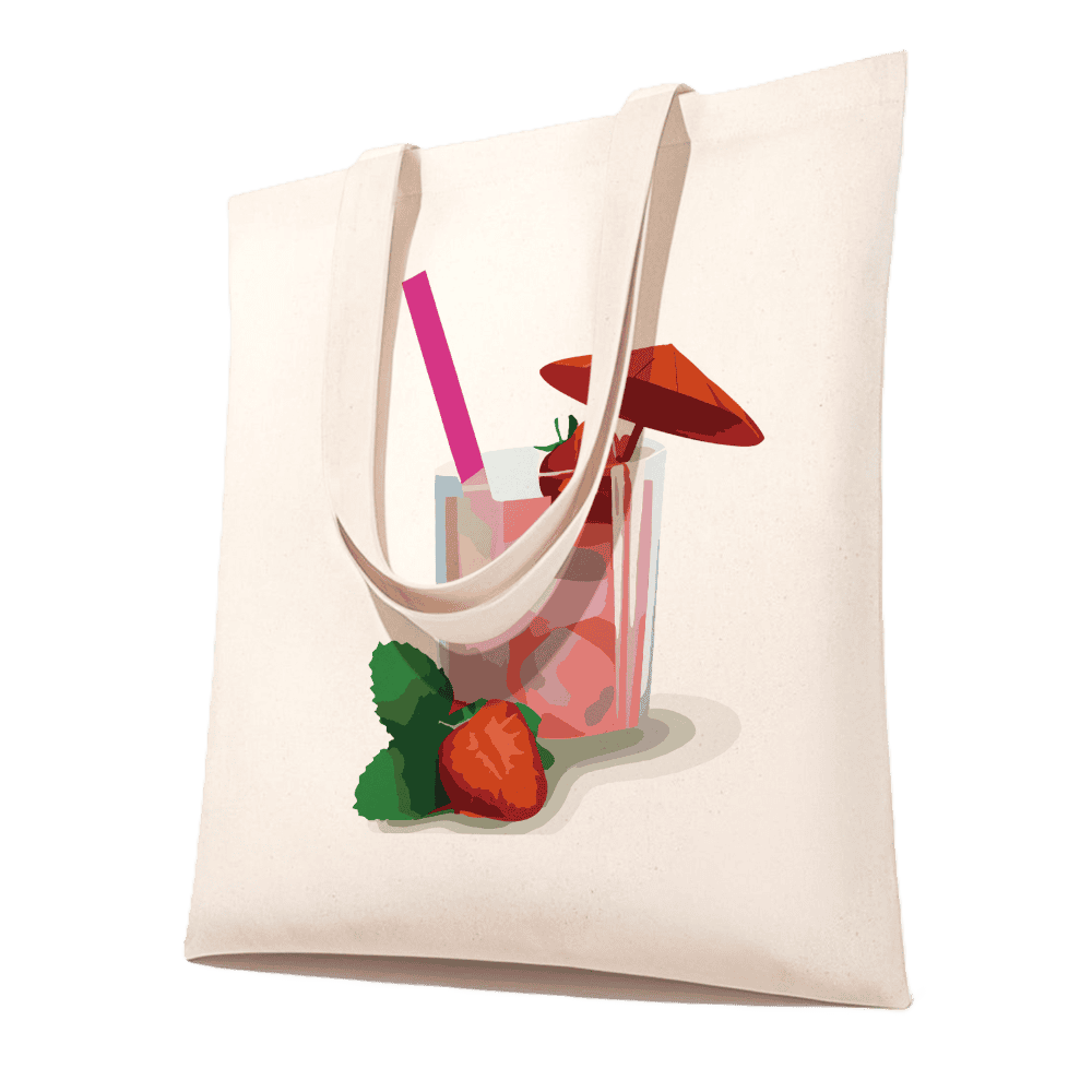 Tote bag à peindre par numéro Daiquiri à la Fraise, Maison Artsen
