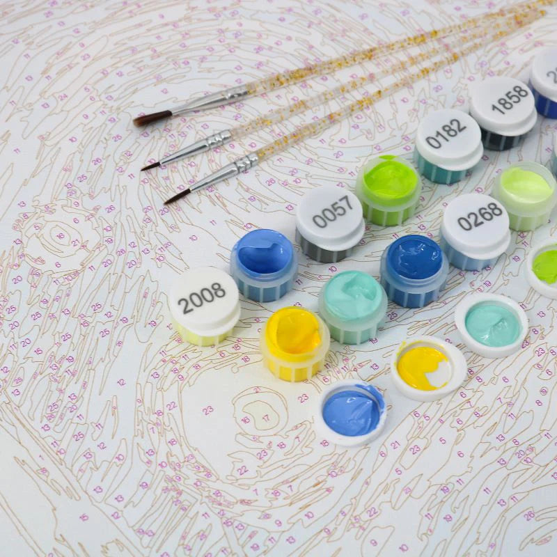 Peinture par numéro La belle saison – détail toile – Maison Artsen