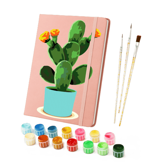 Carnet à peindre par numéro Cactus en Fleurs, Maison Artsen