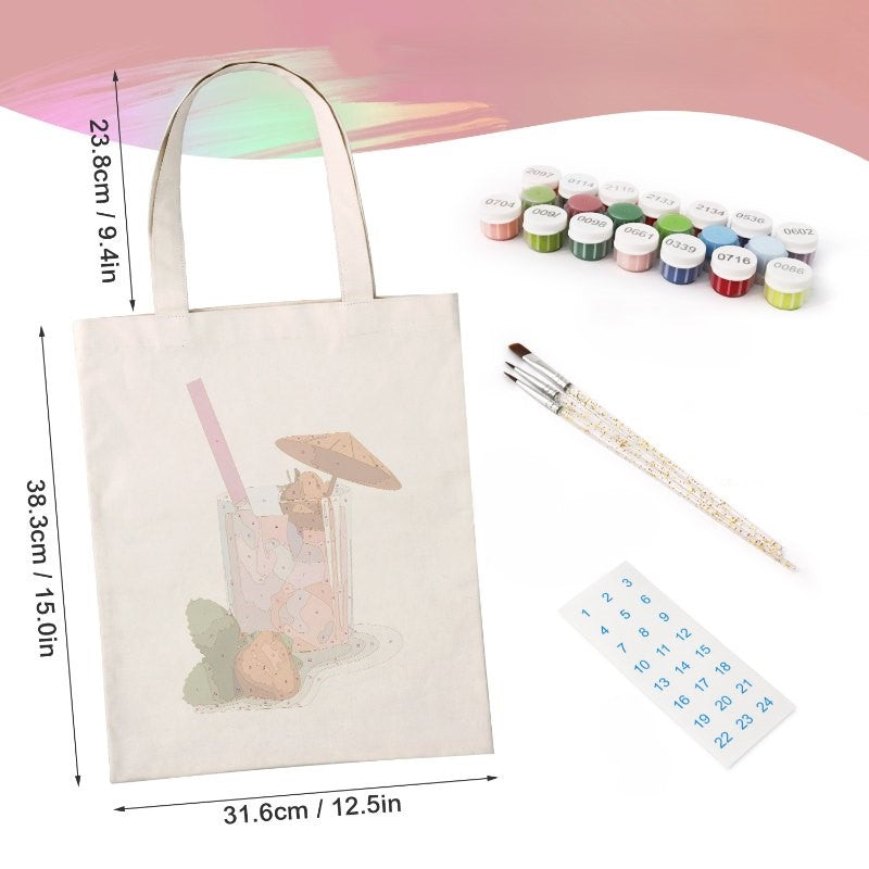Tote bag à peindre par numéro Daiquiri à la Fraise, vue 7, Maison Artsen