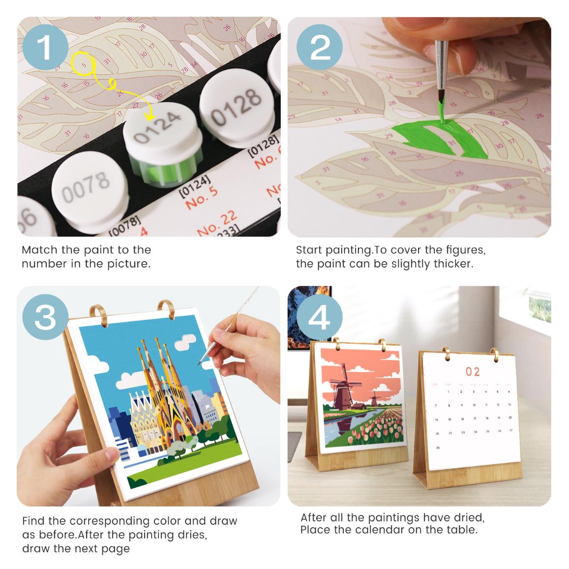 Calendrier 2027 peinture par numéro Carnet de Voyage, Maison Artsen – vue 12