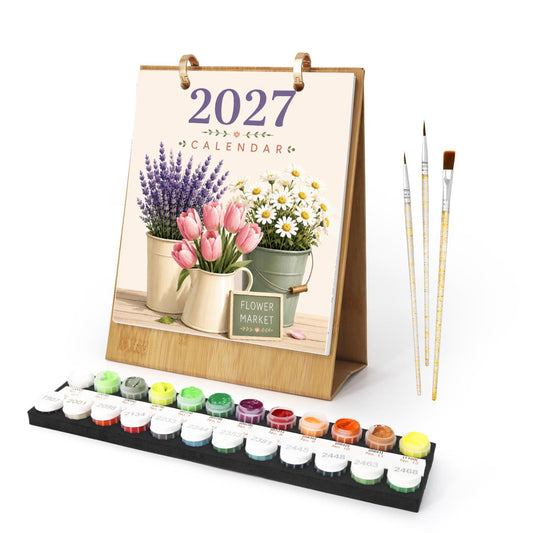 Calendrier 2027 peinture par numéro Marché aux Fleurs, Maison Artsen – vue 1