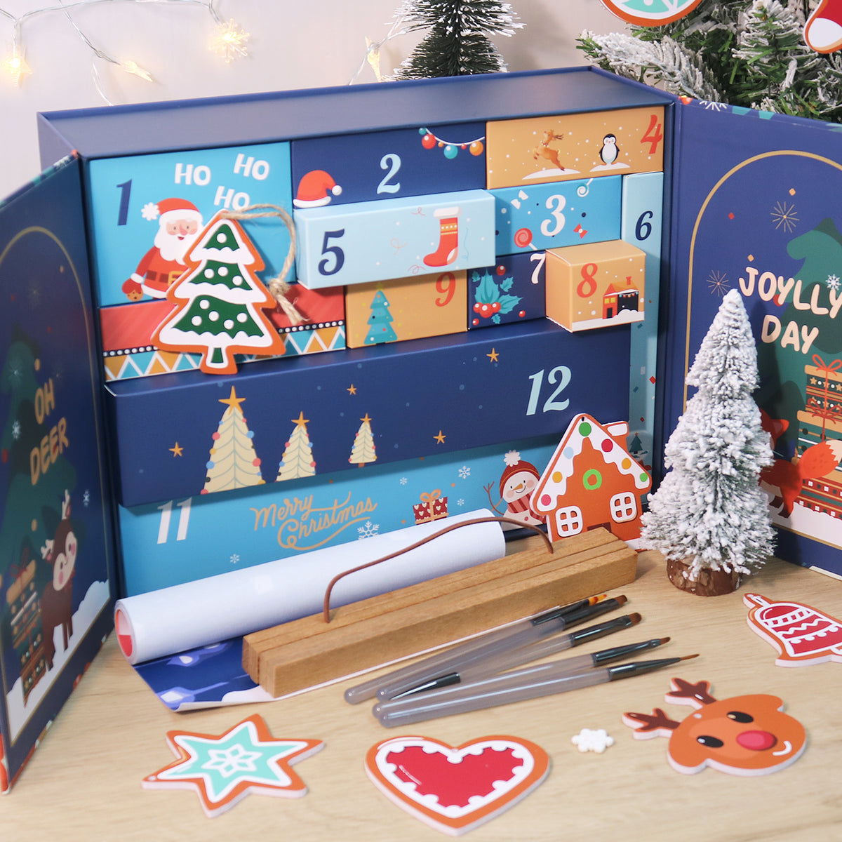 “Festive Garlands” Paint-by-Numbers Advent Calendar – 12 Surprises – Maison Artsen