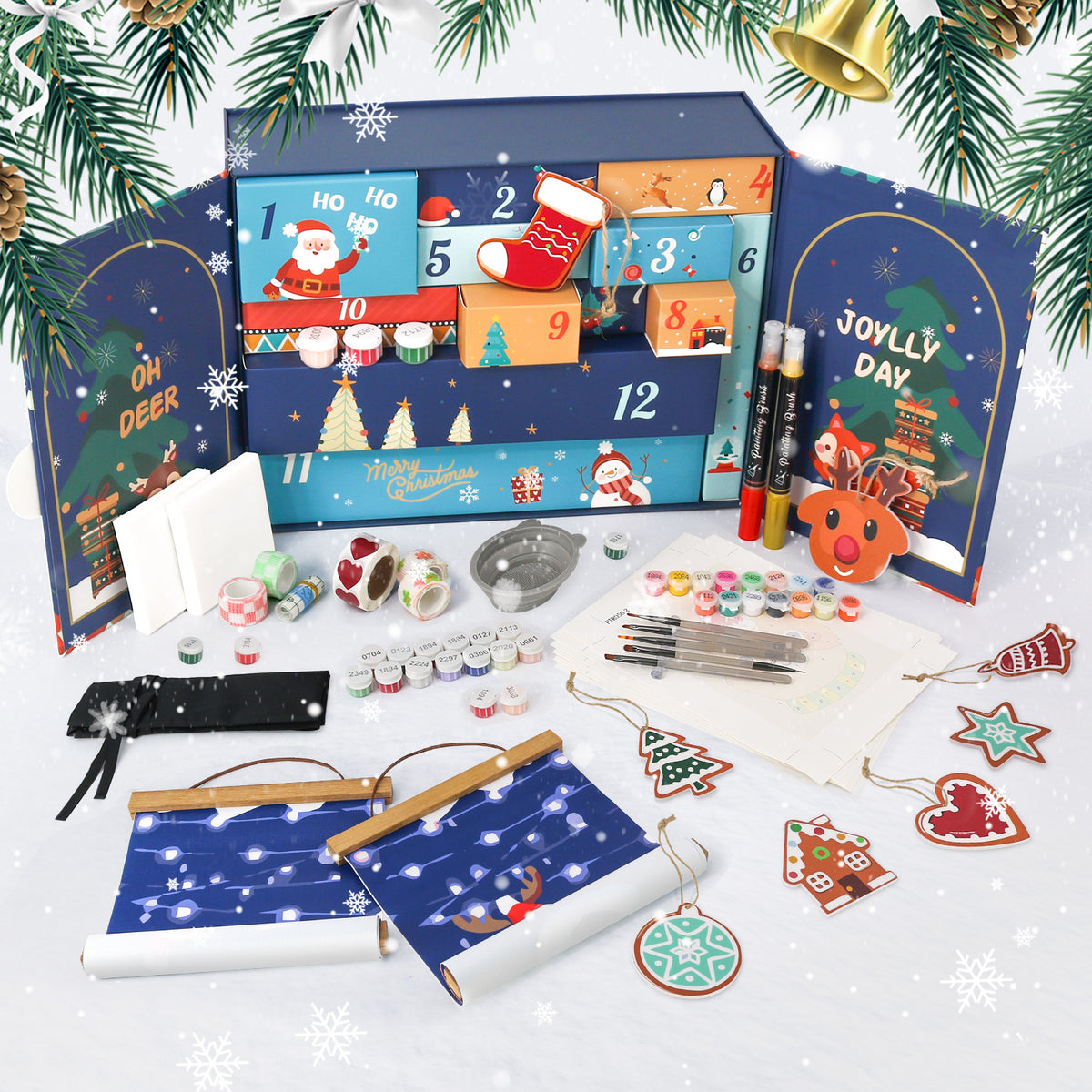 “Festive Garlands” Paint-by-Numbers Advent Calendar – 12 Surprises – Maison Artsen