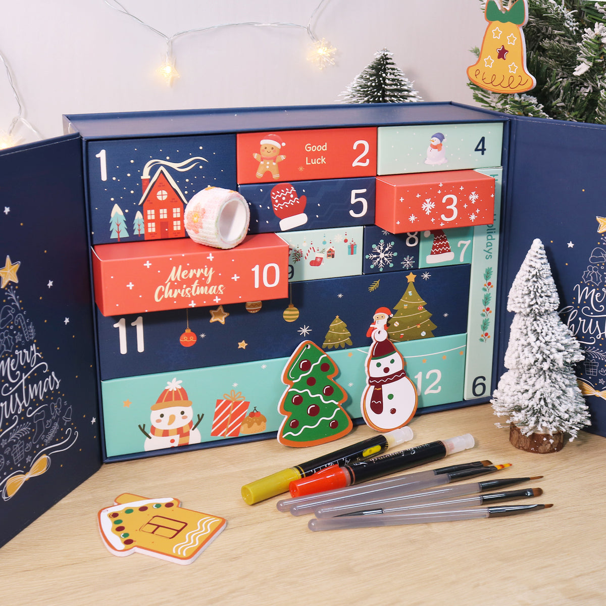 “Golden Night” Paint-by-Numbers Advent Calendar – 12 Surprises – Maison Artsen