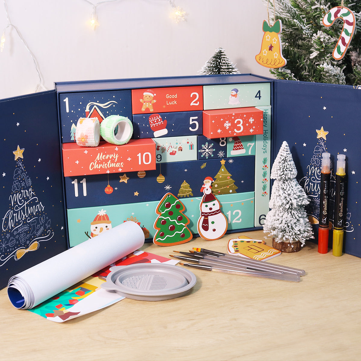 “Golden Night” Paint-by-Numbers Advent Calendar – 12 Surprises – Maison Artsen