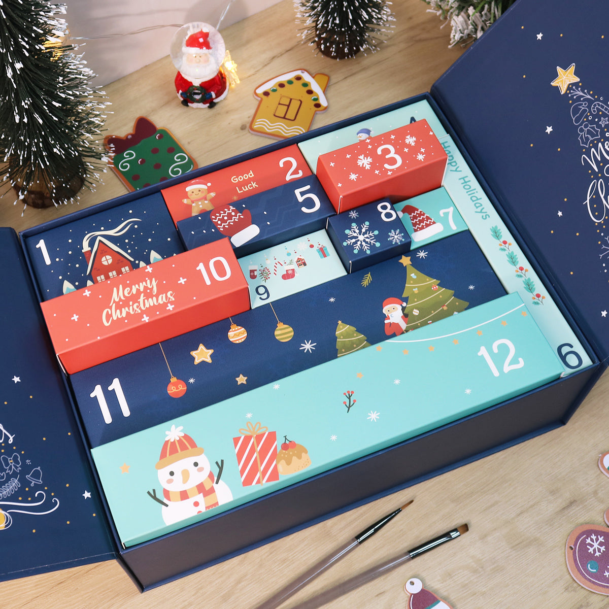 “Golden Night” Paint-by-Numbers Advent Calendar – 12 Surprises – Maison Artsen