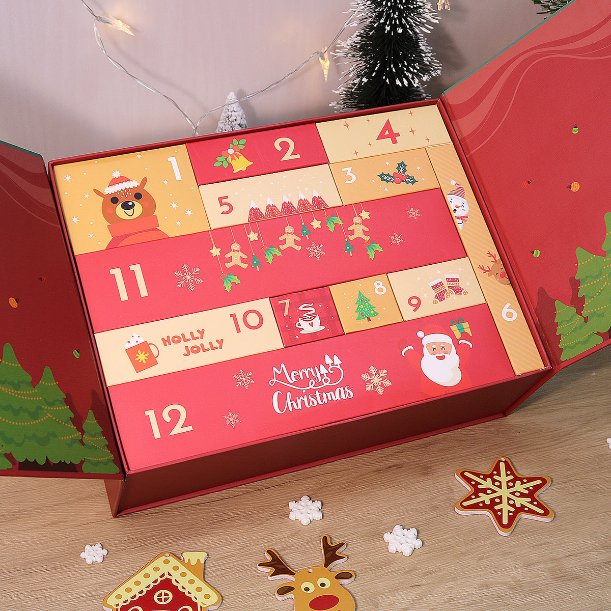 “Santa & Snowman” Paint-by-Numbers Advent Calendar – 12 Surprises – Maison Artsen