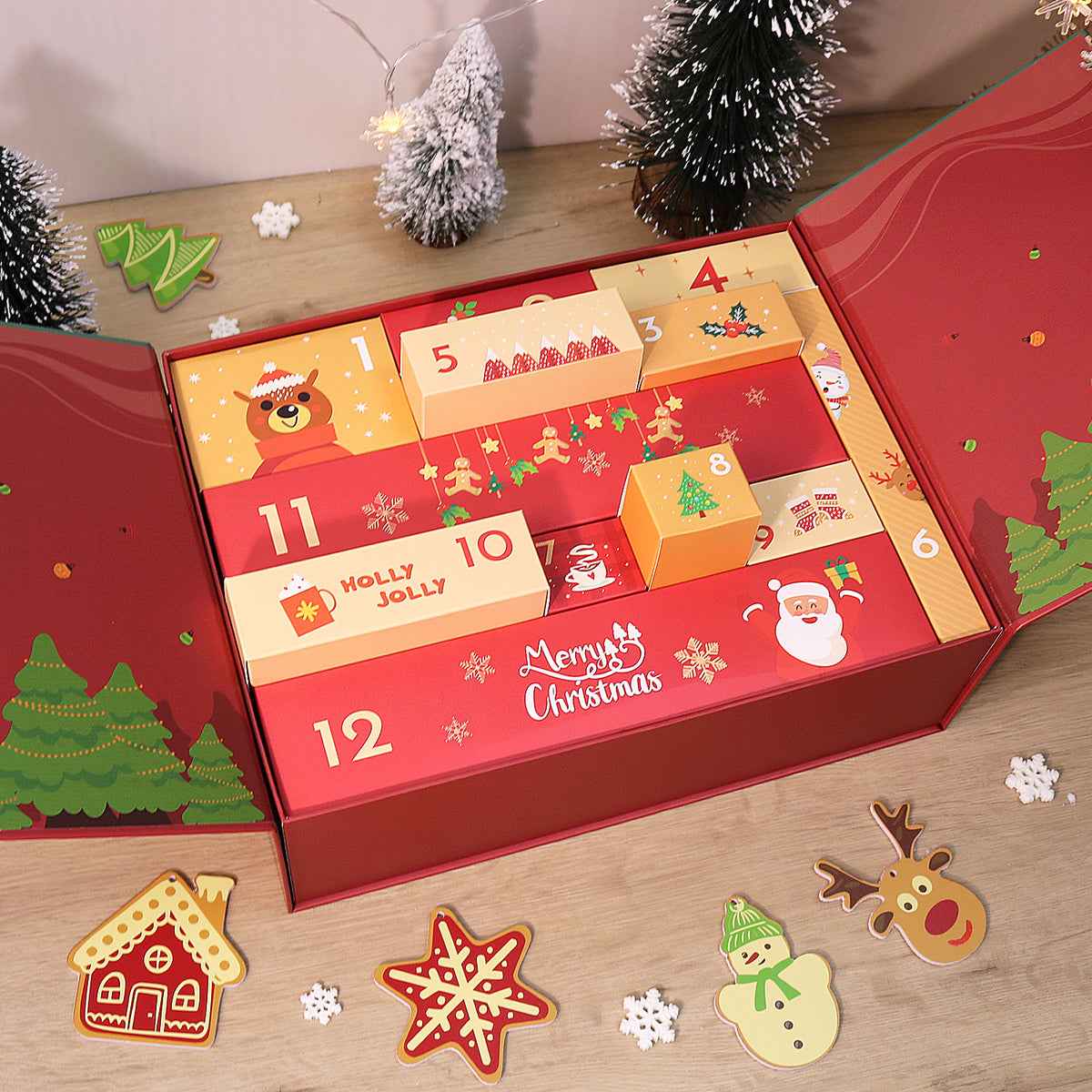 “Santa & Snowman” Paint-by-Numbers Advent Calendar – 12 Surprises – Maison Artsen