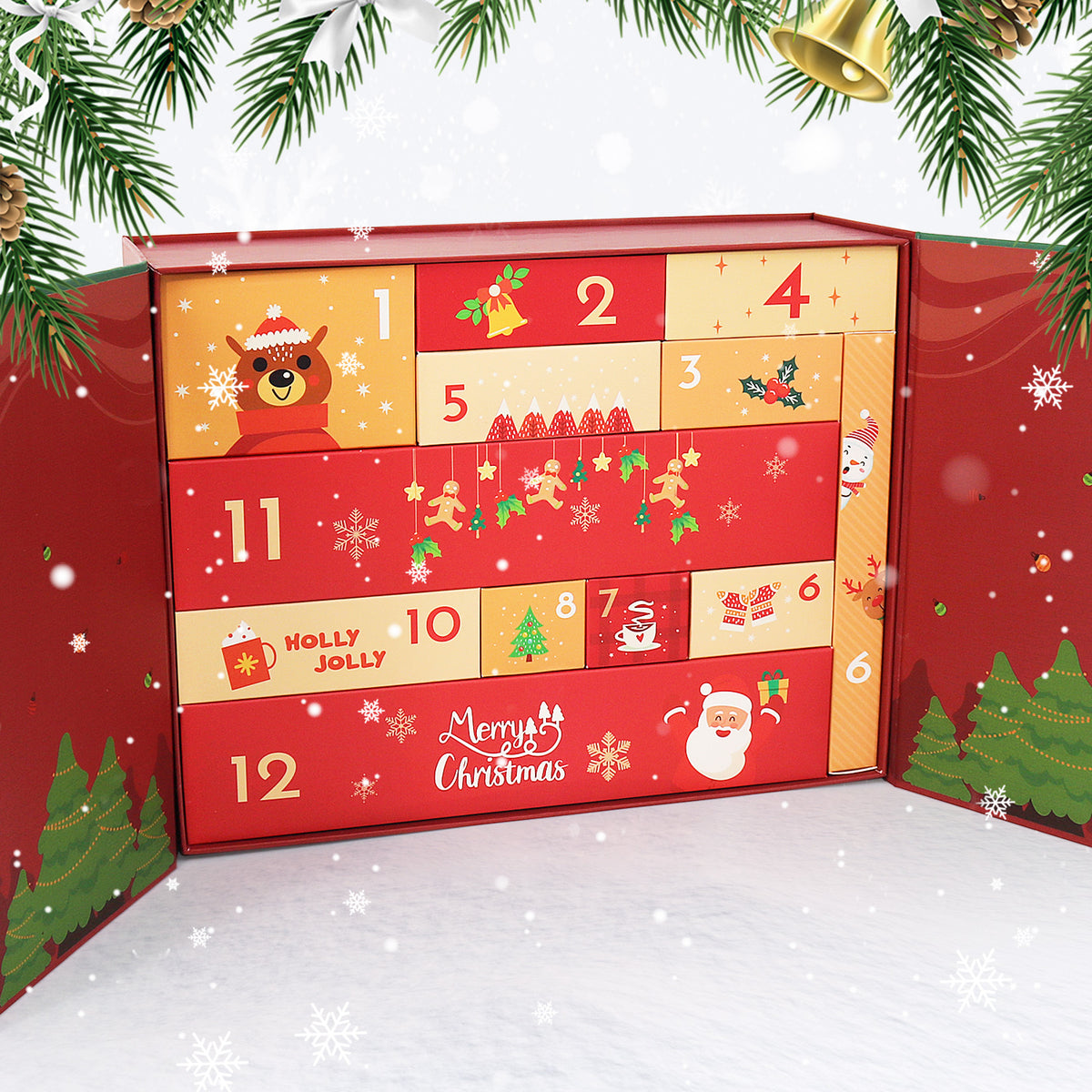 “Santa & Snowman” Paint-by-Numbers Advent Calendar – 12 Surprises – Maison Artsen
