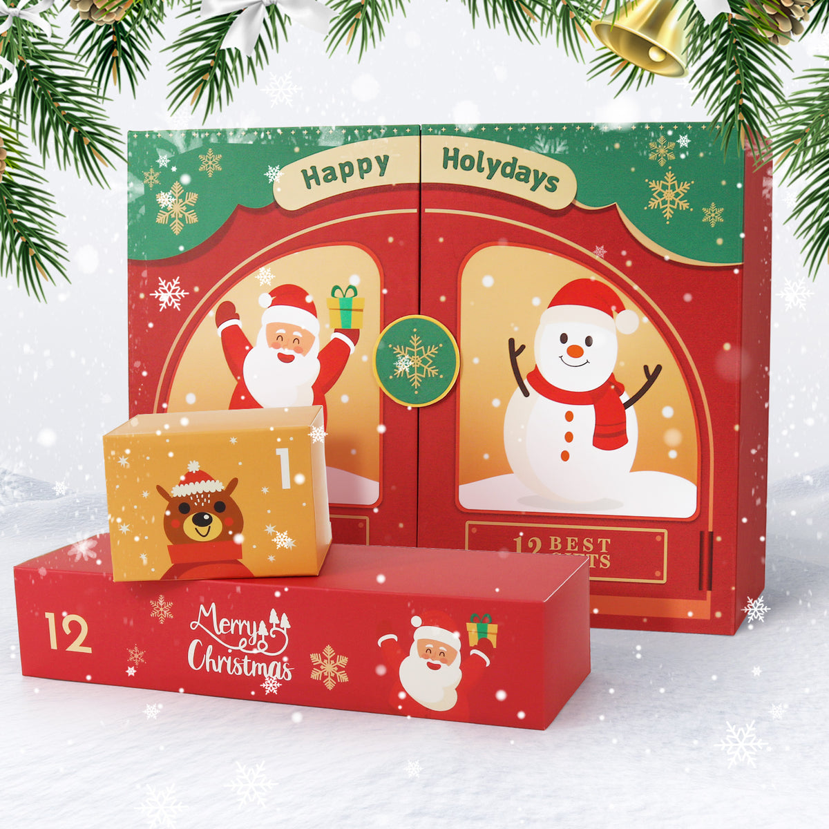 “Santa & Snowman” Paint-by-Numbers Advent Calendar – 12 Surprises – Maison Artsen