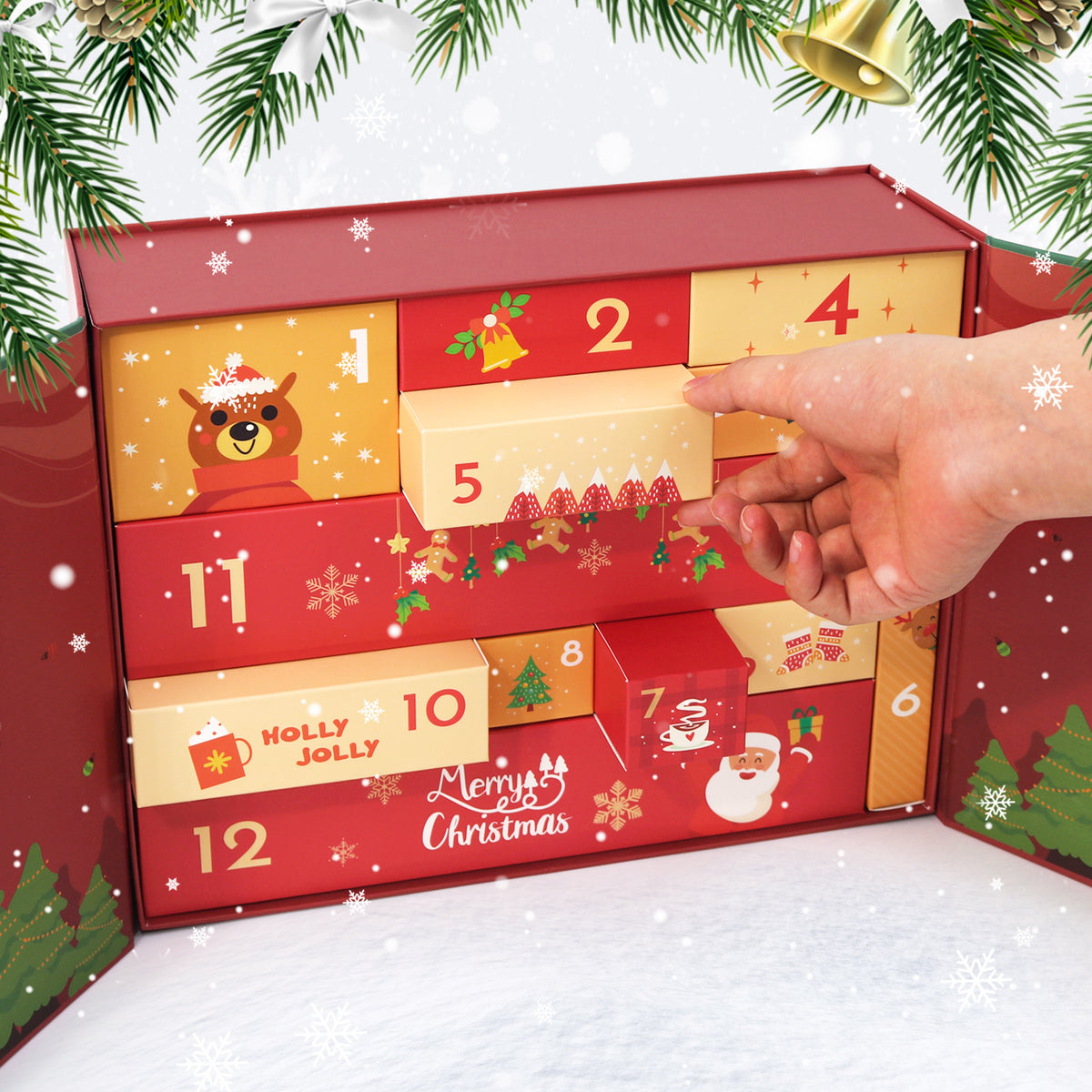“Santa & Snowman” Paint-by-Numbers Advent Calendar – 12 Surprises – Maison Artsen