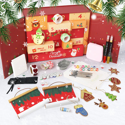 “Santa & Snowman” Paint-by-Numbers Advent Calendar – 12 Surprises – Maison Artsen