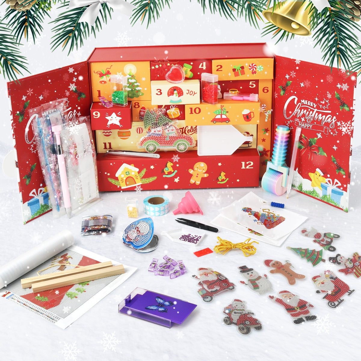 Calendrier de l'Avent Diamond painting Père Noël Joyeux Maison Artsen, 12 surprises – vue 7