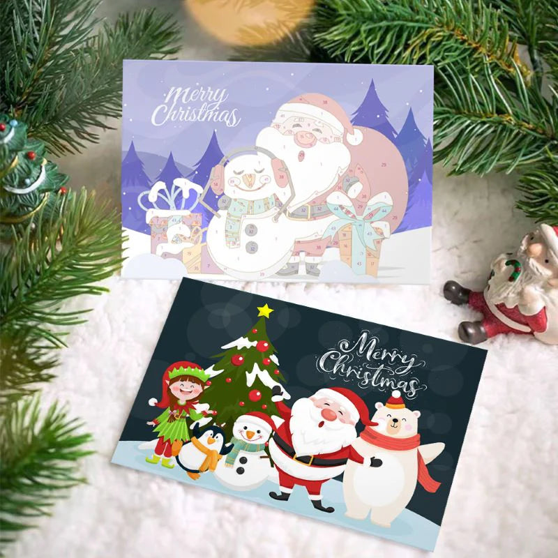 Peinture par numéro Cartes de Noël à Peindre – Série 1 – détail toile – Maison Artsen