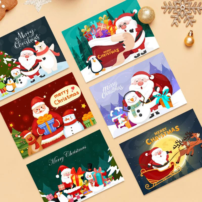 Coffret 6 peintures par numéro Cartes de Noël à Peindre – Série 1 – pour un Noël magique – Maison Artsen