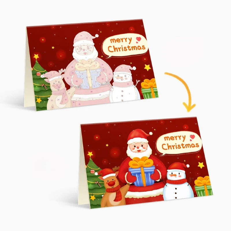 Peinture par numéro Cartes de Noël à Peindre – Série 1 – détail toile – Maison Artsen
