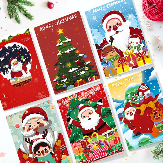Coffret 6 peintures par numéro Cartes de Noël à Peindre – Série 2 – pour un Noël magique – Maison Artsen