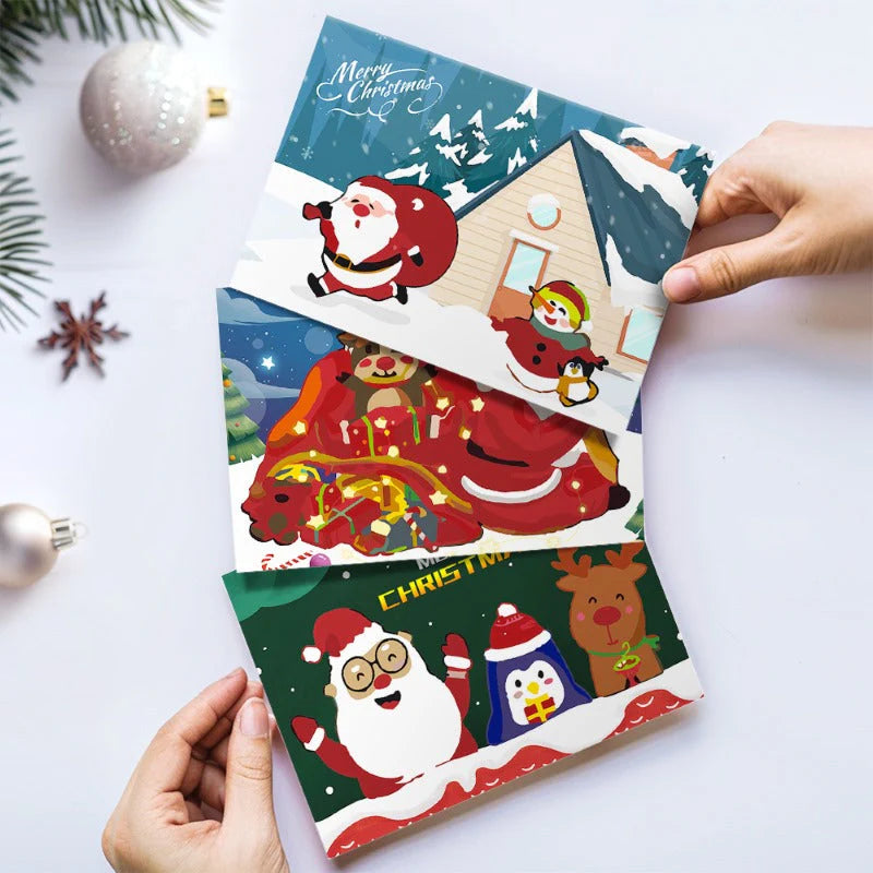 Peinture par numéro Cartes de Noël à Peindre – Série 3 – détail toile – Maison Artsen
