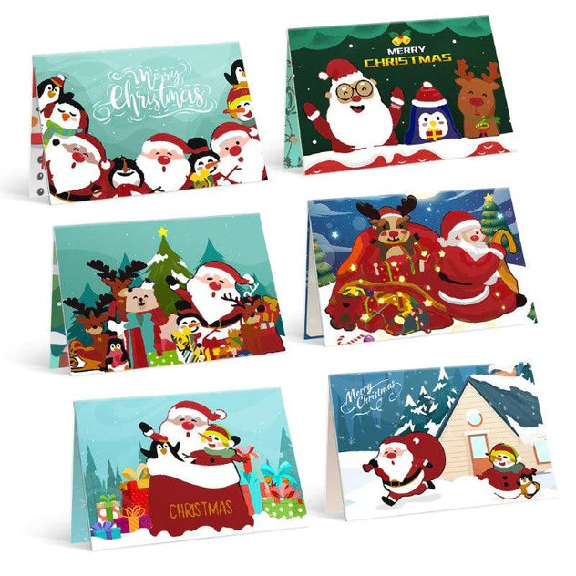 Coffret 6 peintures par numéro Cartes de Noël à Peindre – Série 3 – pour un Noël magique – Maison Artsen