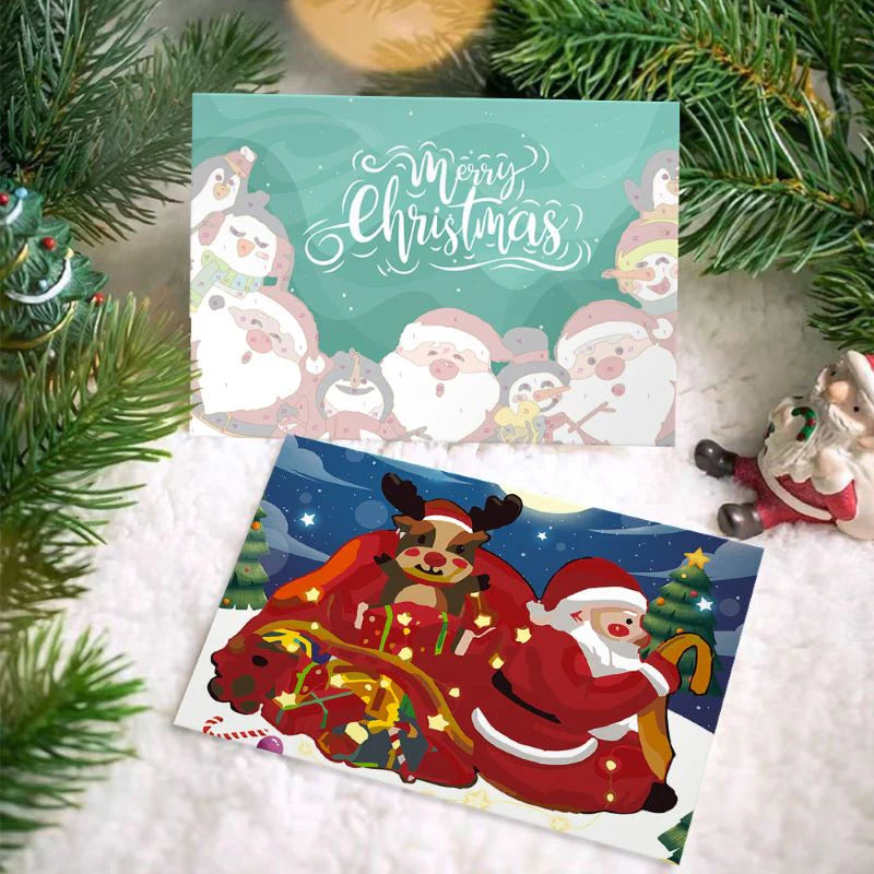 Peinture par numéro Cartes de Noël à Peindre – Série 3 – détail toile – Maison Artsen