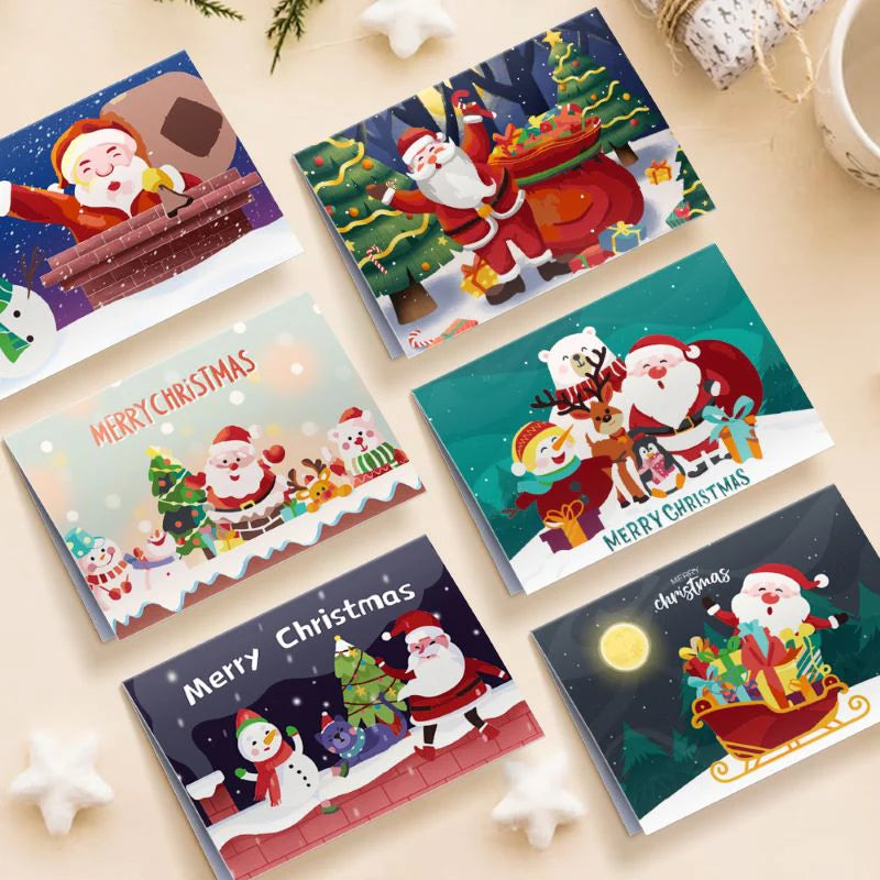 Coffret 6 peintures par numéro Cartes de Noël à Peindre – Série 4 – pour un Noël magique – Maison Artsen