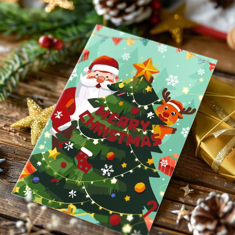 Peinture par numéro Cartes de Noël à Peindre – Série 5 – détail toile – Maison Artsen