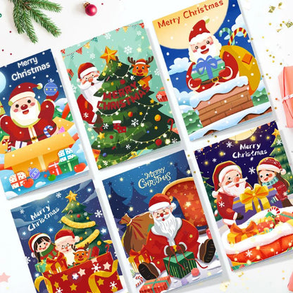 Coffret 6 peintures par numéro Cartes de Noël à Peindre – Série 5 – pour un Noël magique – Maison Artsen