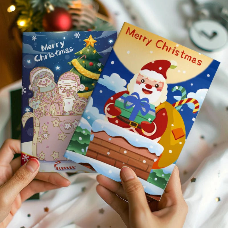 Peinture par numéro Cartes de Noël à Peindre – Série 5 – détail toile – Maison Artsen