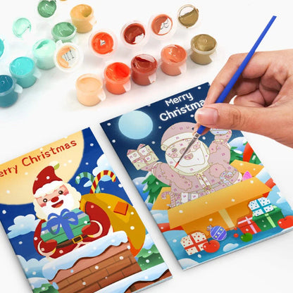 Peintures par numéro Cartes de Noël à Peindre – Série 5 en décoration murale – pour un Noël magique – Maison Artsen