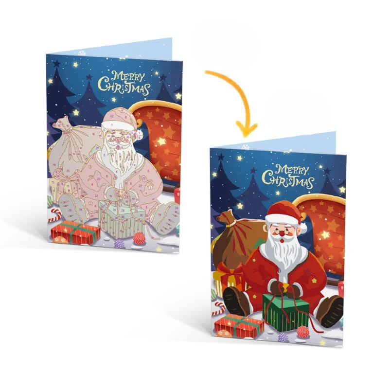 Peinture par numéro Cartes de Noël à Peindre – Série 5 – détail toile – Maison Artsen
