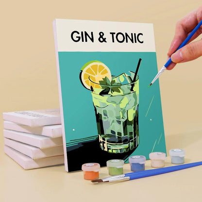 Peinture par numéro Cocktails Deluxe – détail toile – Maison Artsen
