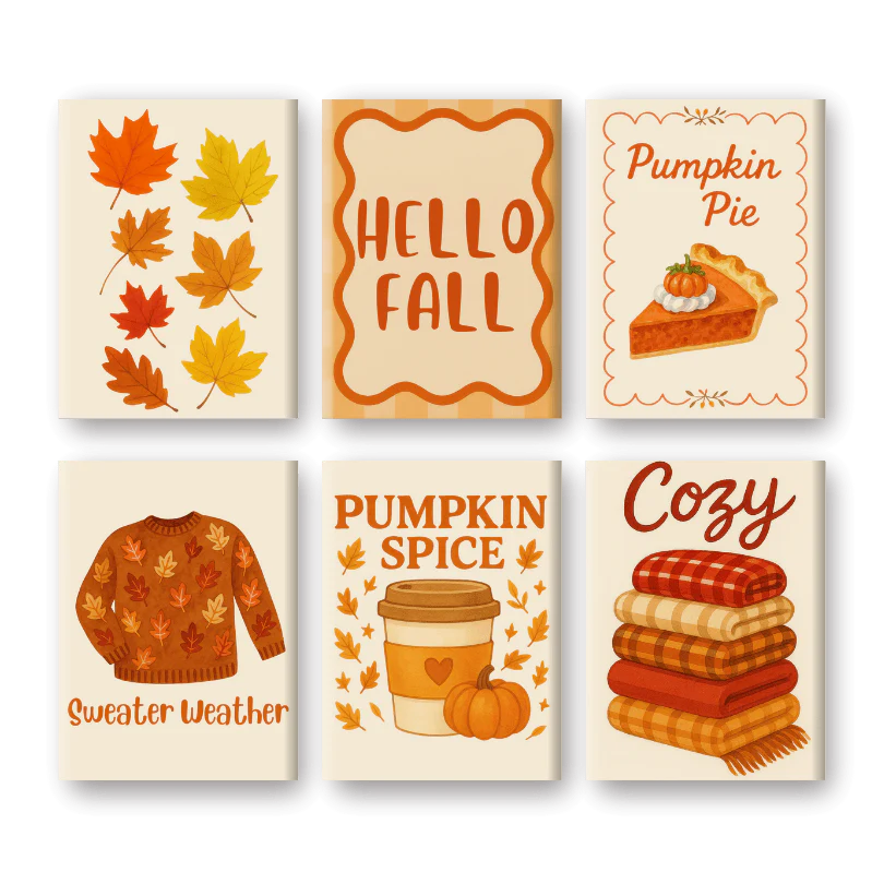 Coffret 6 peintures par numéro Automne – aux couleurs chaudes de l'automne – Maison Artsen