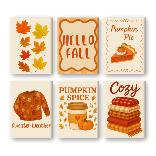 Coffret 6 peintures par numéro Automne – aux couleurs chaudes de l'automne – Maison Artsen