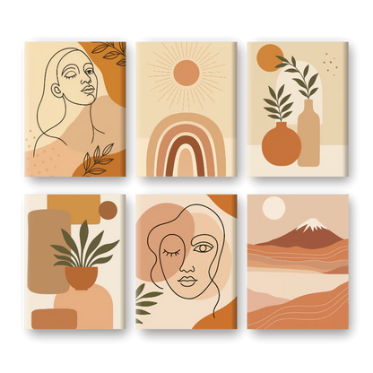 Coffret 6 peintures par numéro Boho Vibes – aux couleurs inspirantes – Maison Artsen