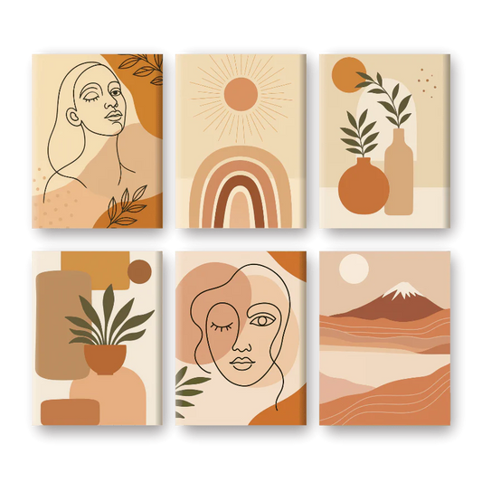 Coffret 6 peintures par numéro Boho Vibes – aux couleurs inspirantes – Maison Artsen