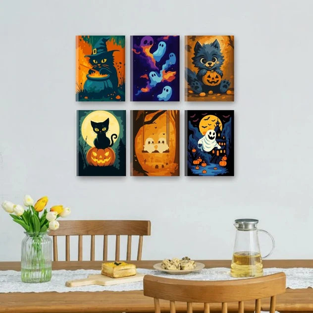Peintures par numéro Booo’minou en décoration murale – sur le thème d'Halloween – Maison Artsen