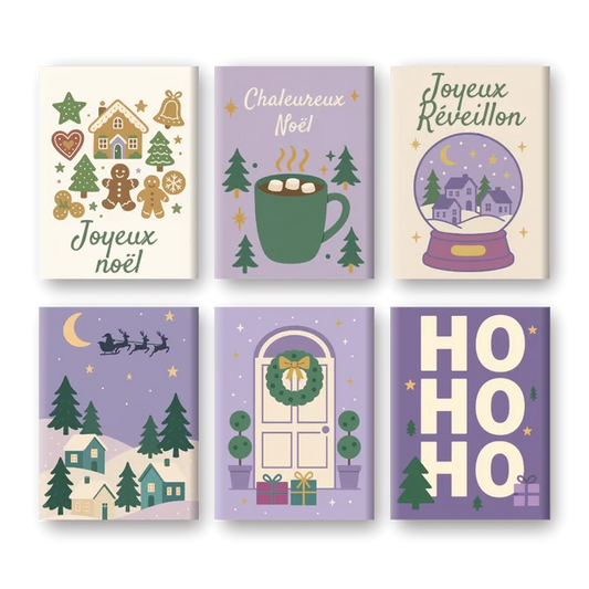 Coffret 6 peintures par numéro Chaleureux Noël – pour un Noël chaleureux – Maison Artsen