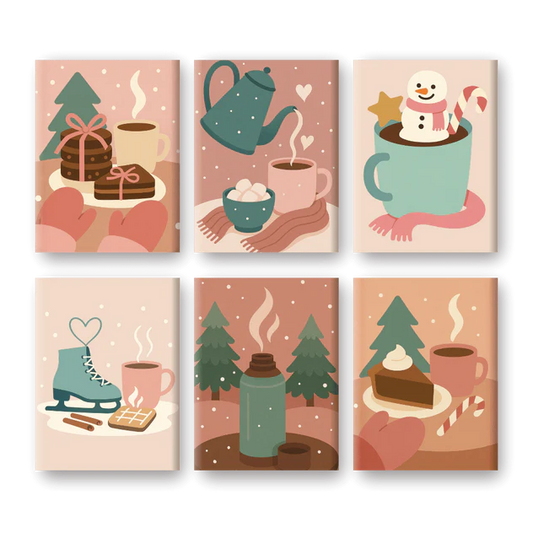 Coffret 6 peintures par numéro Chocolat Chaud – sur le thème du chocolat chaud – Maison Artsen