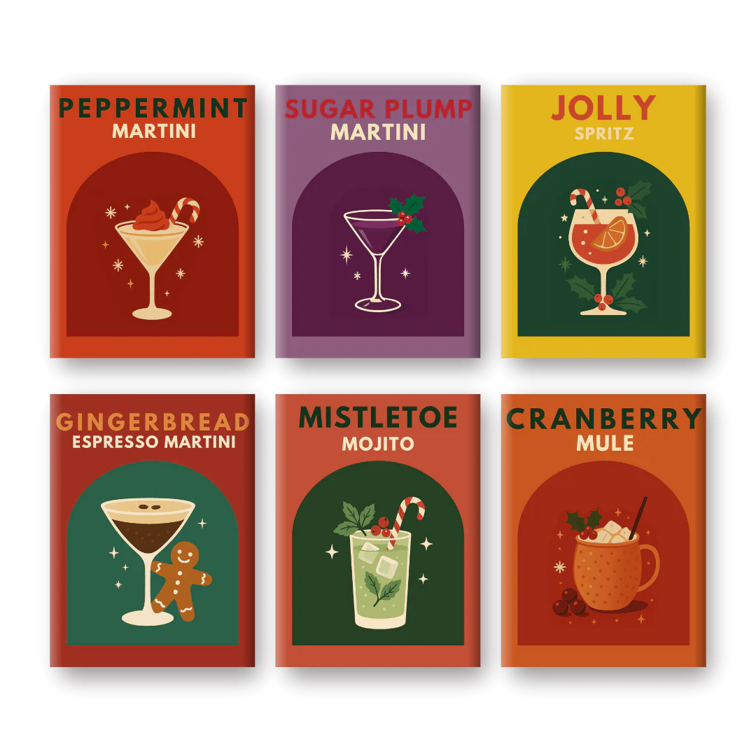 Coffret 6 peintures par numéro Cocktails d’hiver – pour un Noël magique – Maison Artsen