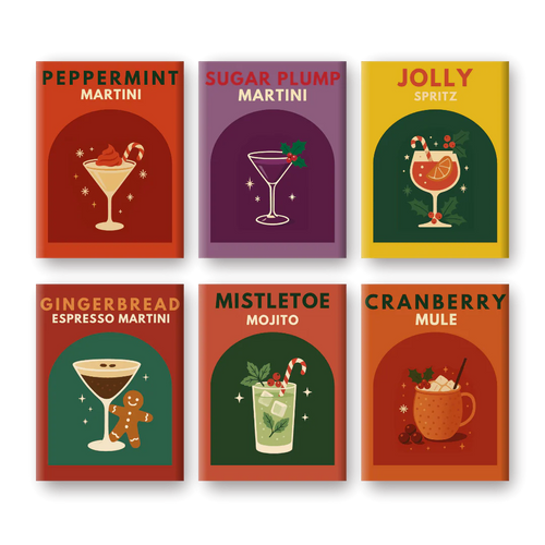 Coffret 6 peintures par numéro Cocktails d’hiver – pour un Noël magique – Maison Artsen