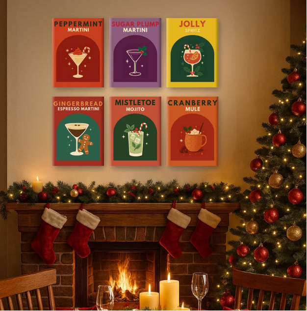 Peintures par numéro Cocktails d’hiver en décoration murale – pour un Noël magique – Maison Artsen