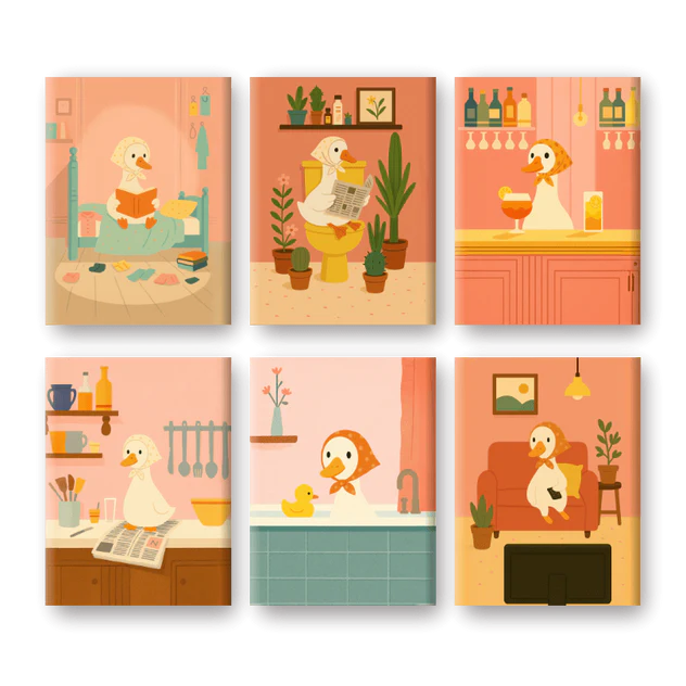Coffret 6 peintures par numéro Coin-coin – sur le thème des animaux – Maison Artsen