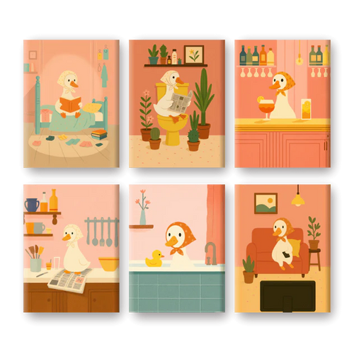 Coffret 6 peintures par numéro Coin-coin – sur le thème des animaux – Maison Artsen
